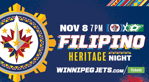 NHL on X: Filipino Heritage Night for the @NHLJets means we have some  absolutely SUBLIME warmup jerseys. 🇵🇭 Designed by Marc Gomez & Jonato  Dalayoan, the logo features the eight-ray golden sun